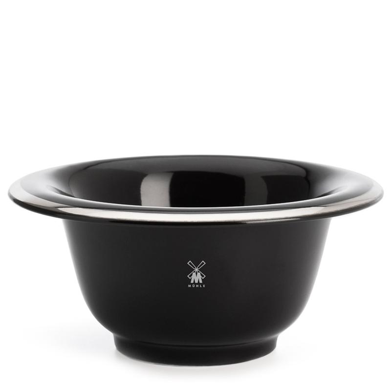 Muhle Porcelain Shaving Bow Black with Platinum Rim