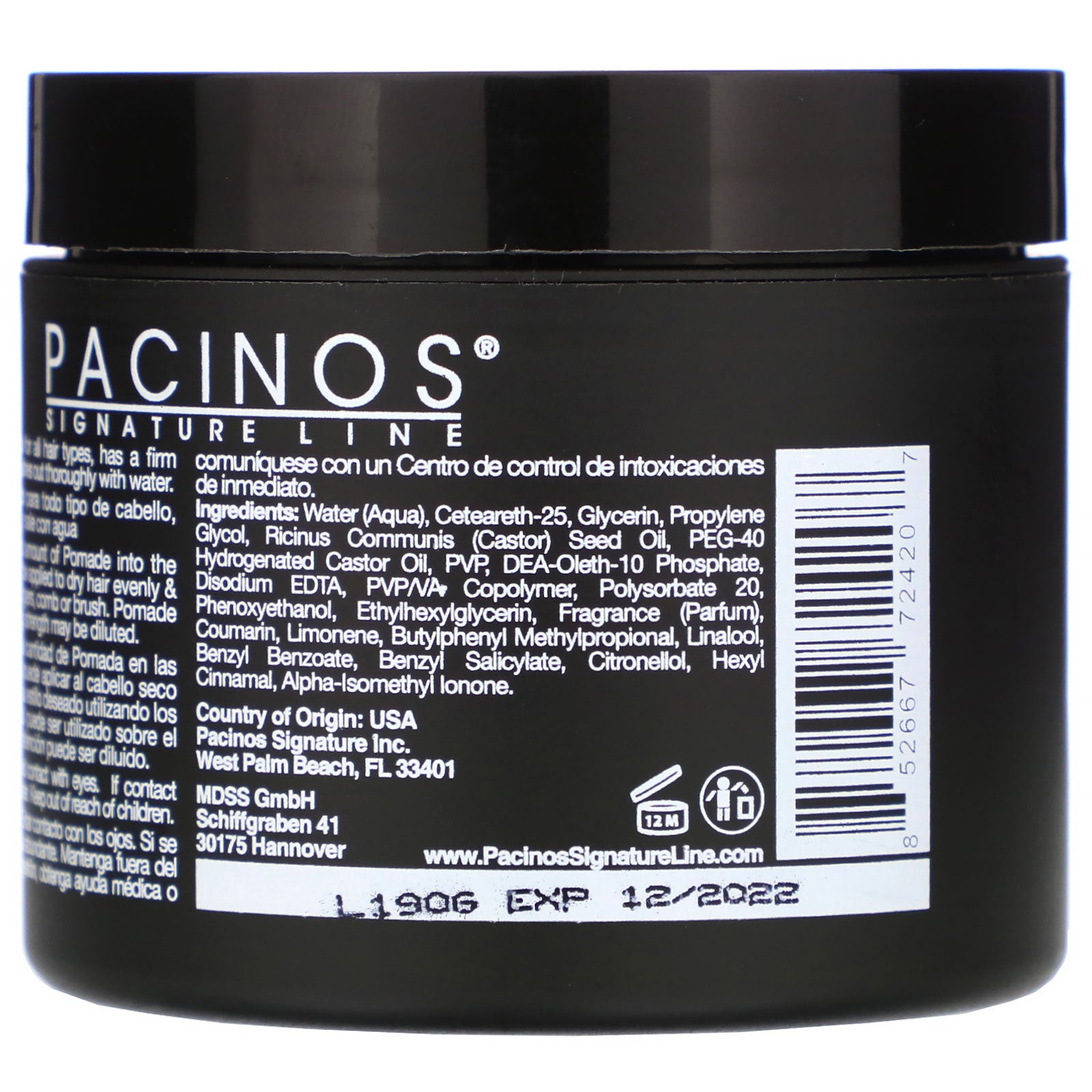 PACINOS Hair Pomade 118 ml