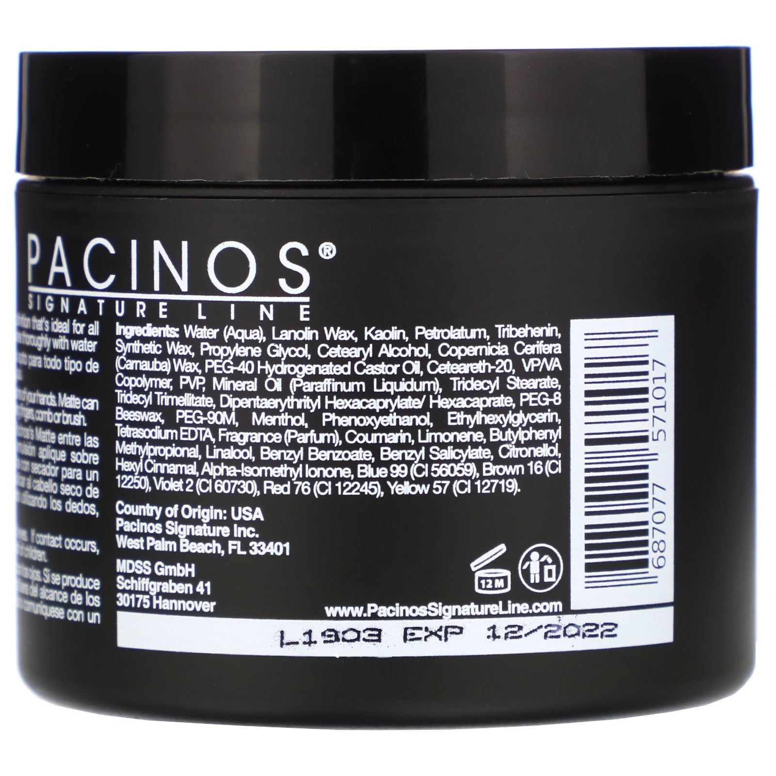 PACINOS Matte Styling Paste 118 ml