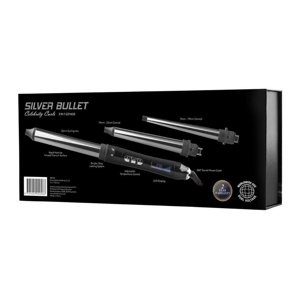 Silver Bullet Celebrity Curls – 3-in-1 Genius Curling Iron
