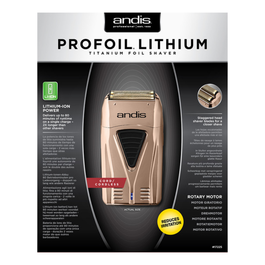 Andis Profoil Lithium Plus 17225 Titanium Foil Shaver – Copper
