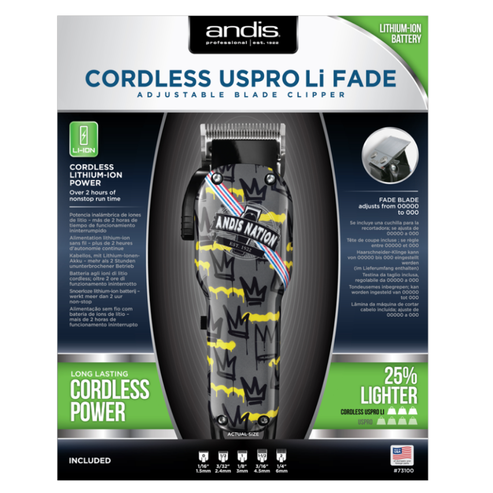 Andis US Pro Li 73100 Cordless Fade Clipper – Fade Nation Limited Edition