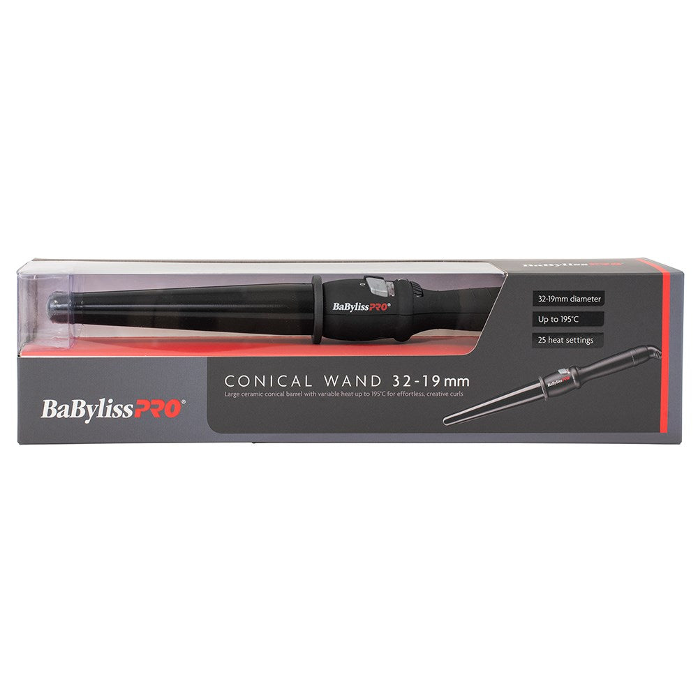 BaByliss PRO Ceramic Black Conical - 19-32mm Package