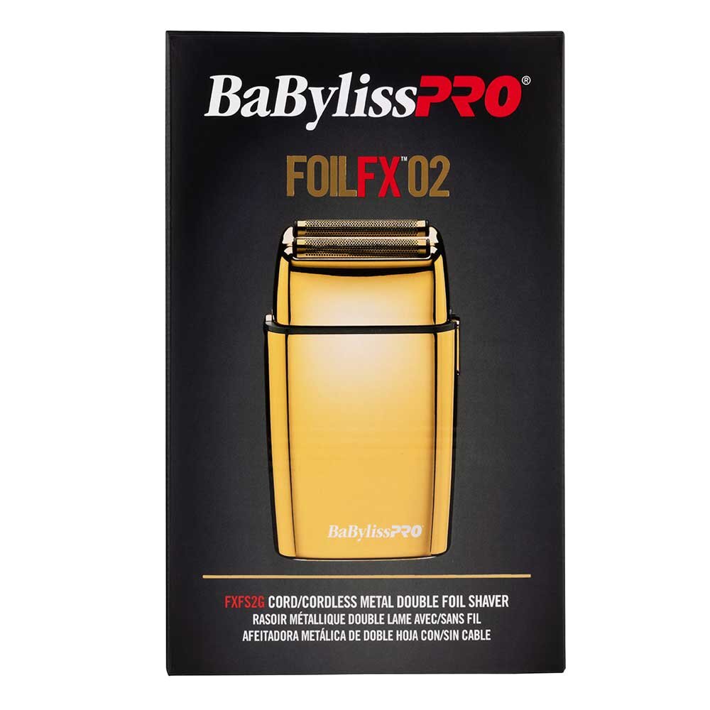 BaByliss PRO FoilFX02 Cordless Gold Double Foil Shaver Package