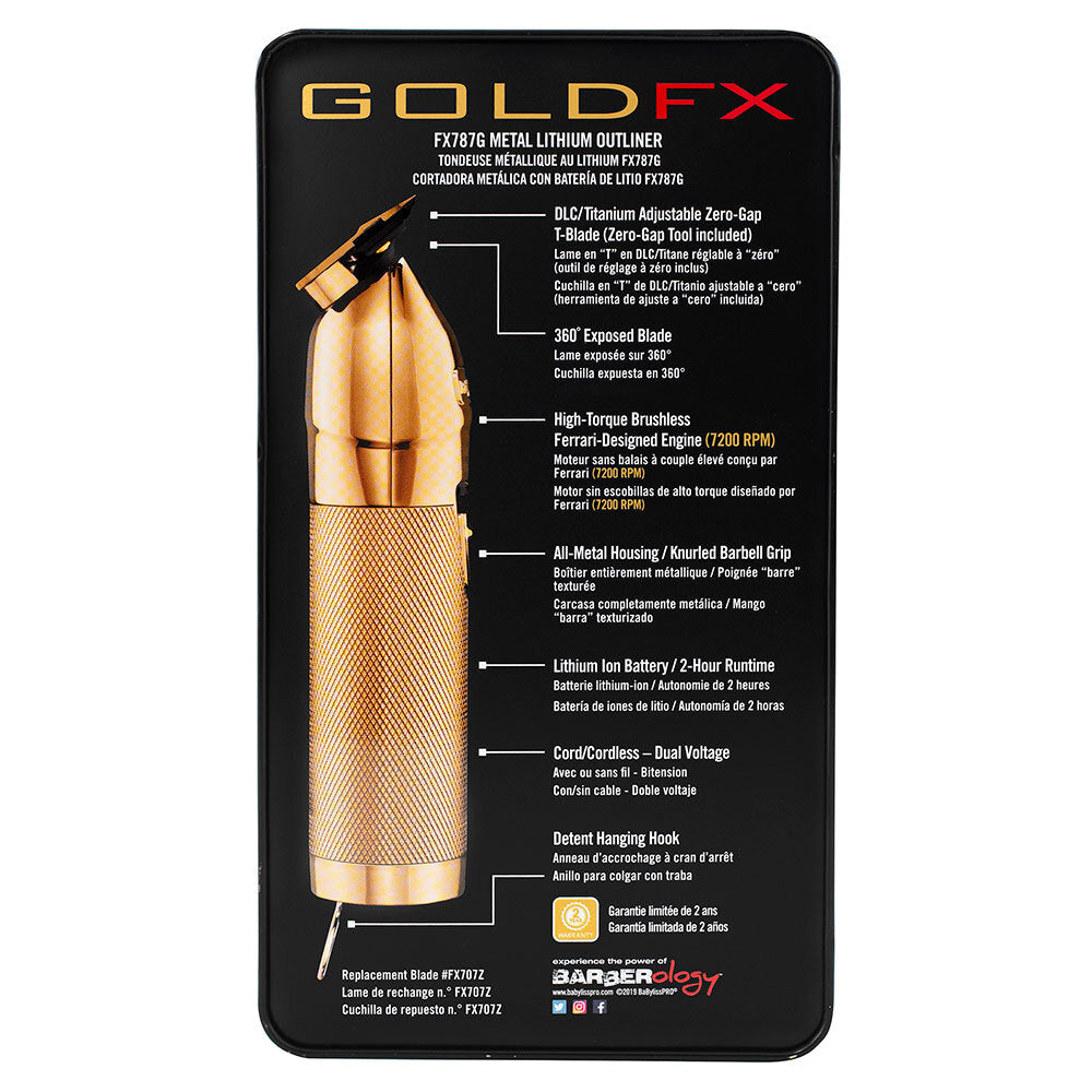 BaByliss PRO Skeleton GoldFX Outliner Lithium Hair Trimmer FX787G