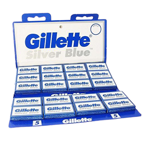 Gillette Silver Blue Double Edge Razor Blades - 100 Blades