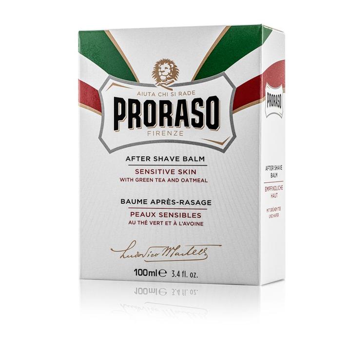 Proraso Aftershave Balm Sensitive with Oatmeal and Green Tea 100ml - White
