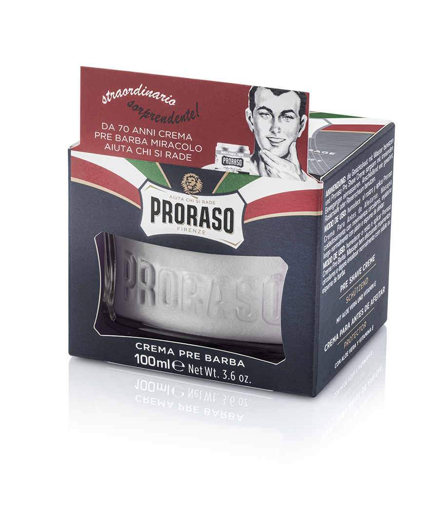 Proraso Pre-Shave Cream Protective with Aleo & Vitamin E 100ml - Blue