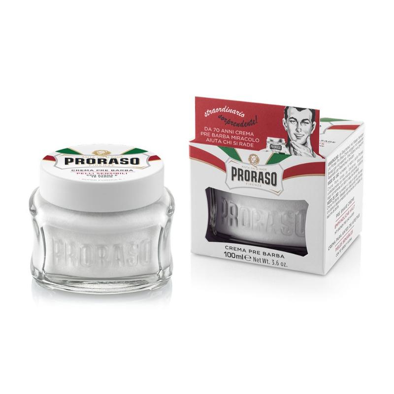 Proraso Pre-Shave Cream Sensitive Green Tea and Oatmeal 100ml - White