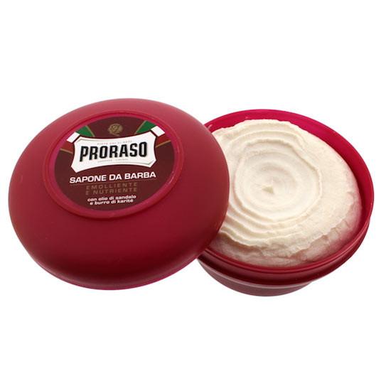 Proraso Shaving Soap Bowl Nourish Sandalwood & Shea Butter 150ml - Red